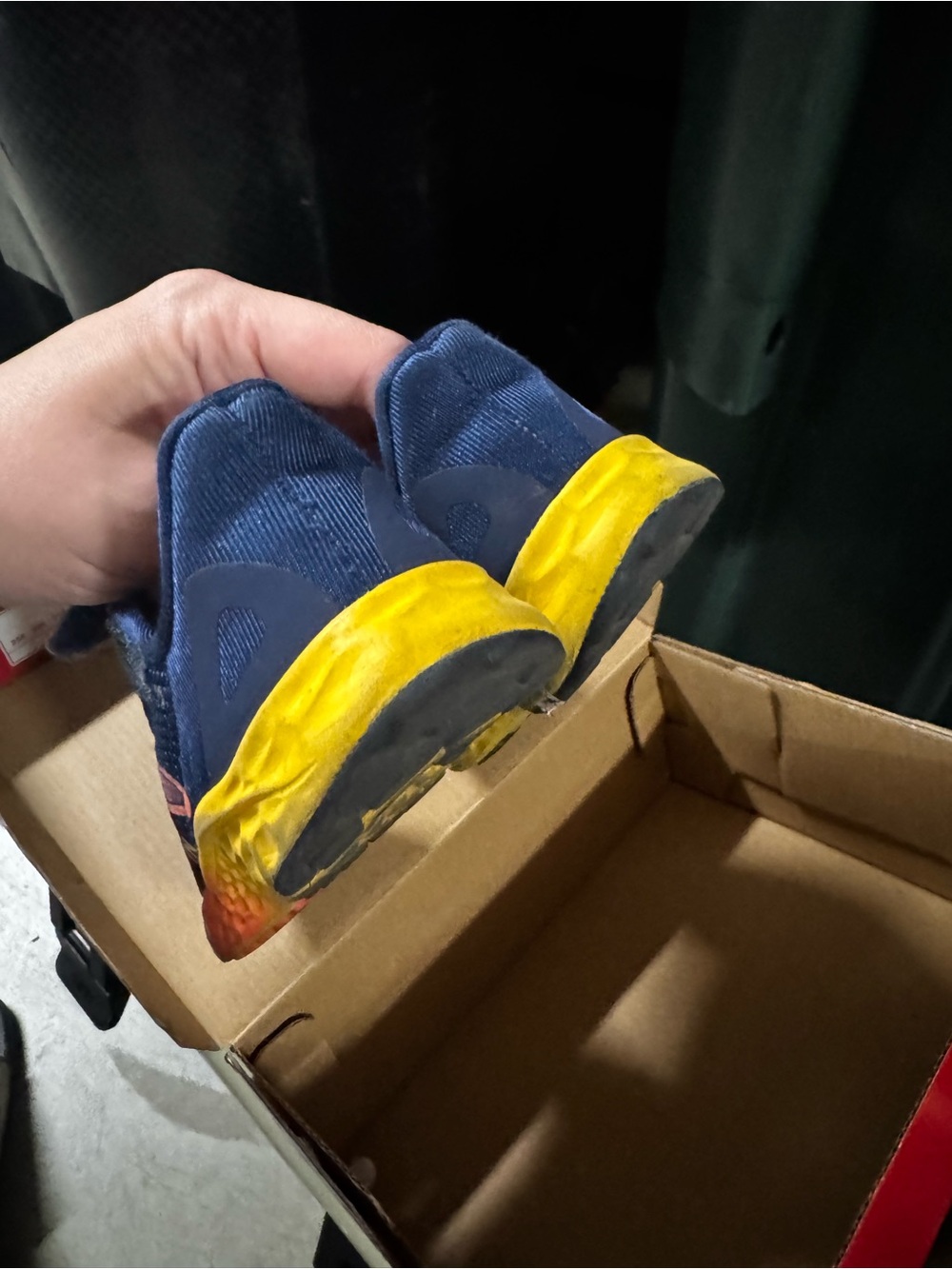 New Balance Navy Blue and Yellow Kids Sneakers